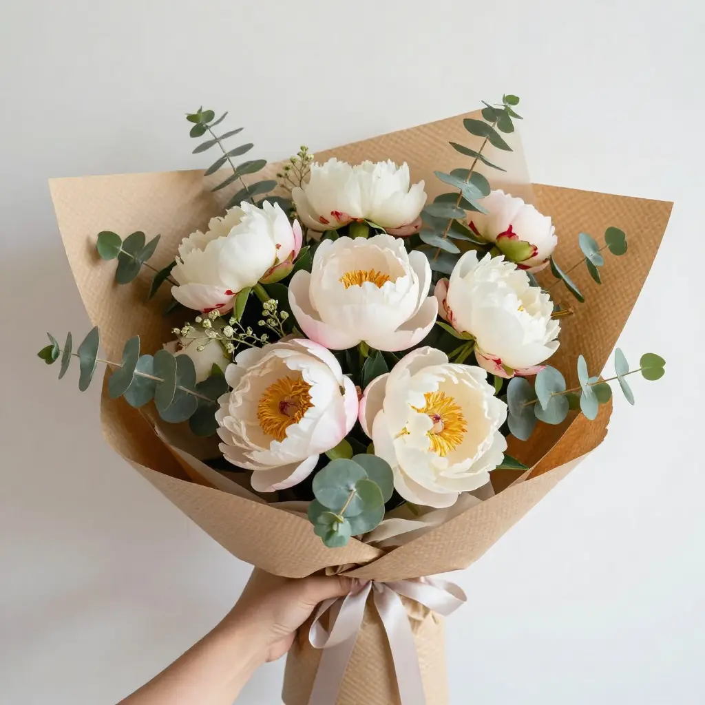 Handcrafted floral bouquet with seasonal flowers